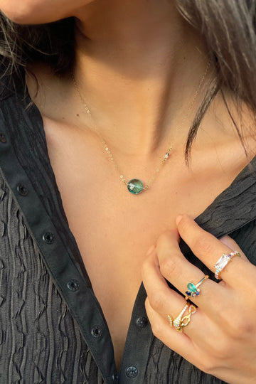MACARON NECKLACE- AQUAMARINE